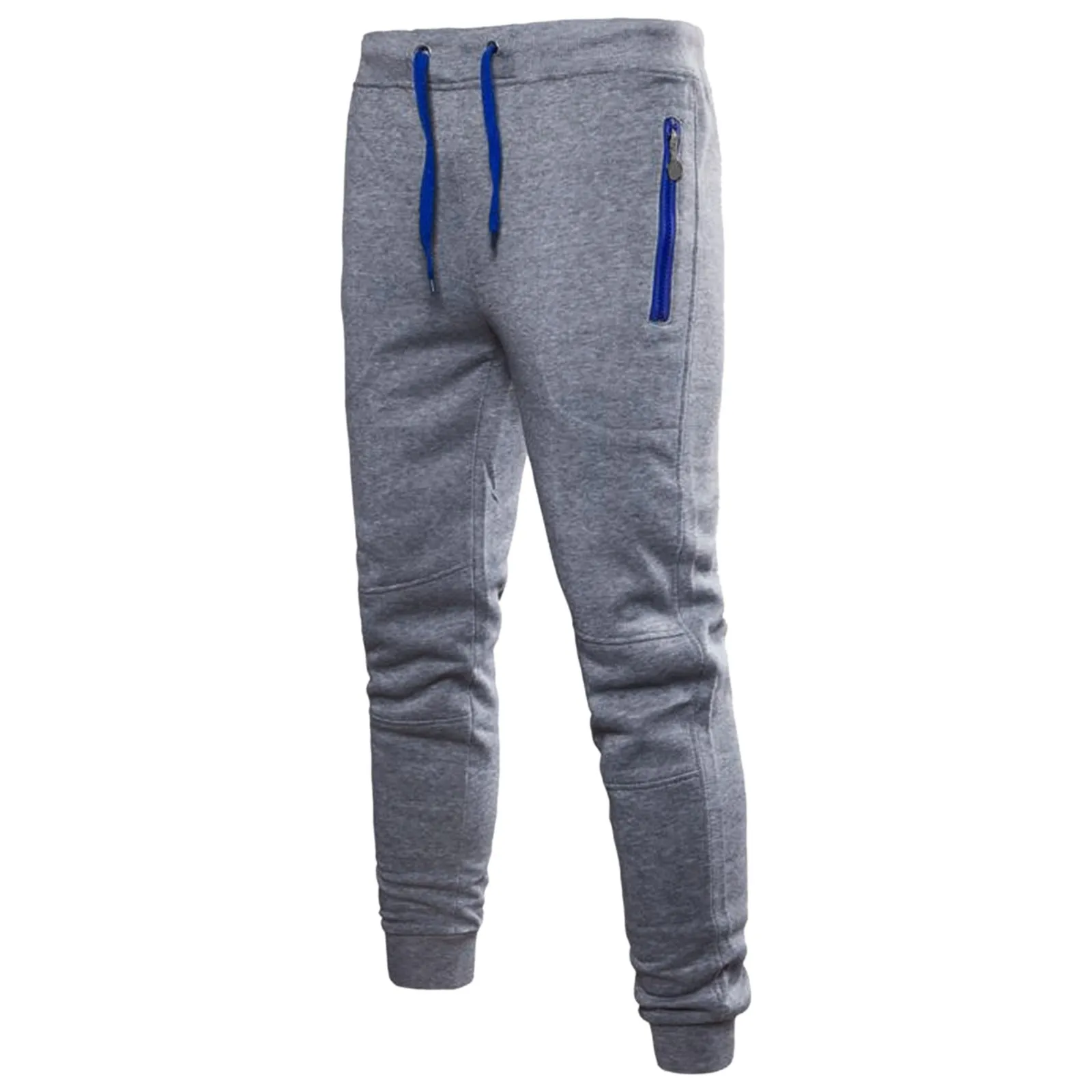 Men's Comfy Hip Hop Pants Track Cuff Lace-up Workout Pants Solid Color with Pocket Band Size