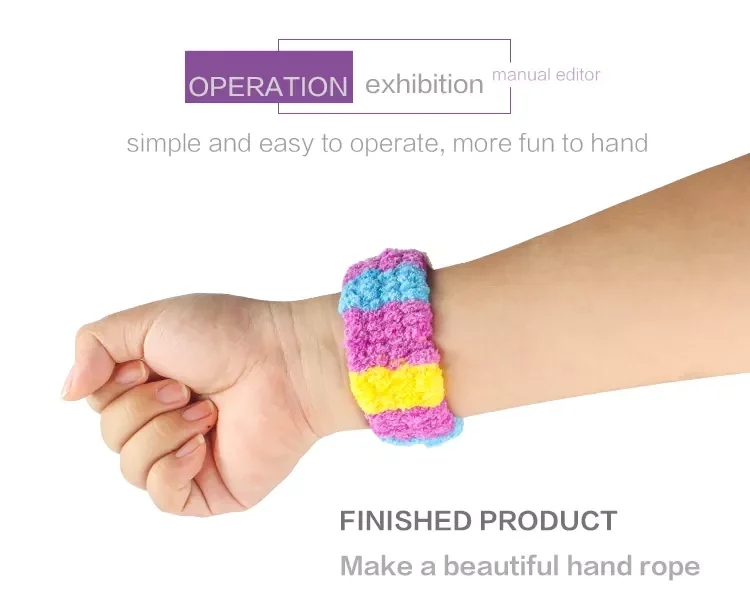 Diy Hand Knitted Polyester Braided Woven Friendship Bracelet Hair Accessories Elastic Hair Bands