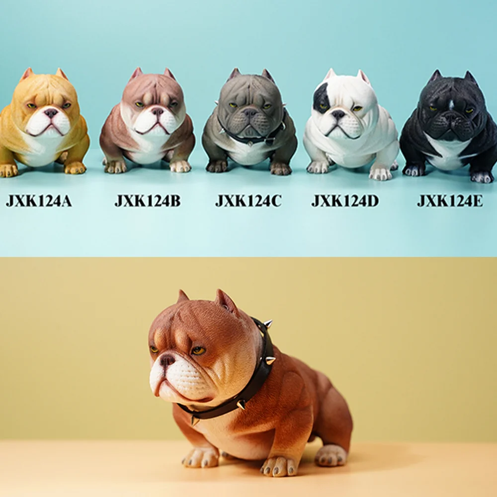 In Stock JXK JXK124 1/6 Scale Cute And Cute Doll Milk Bully Simulation Pet Dog Resin 8cm High Soldier Model Ornament Car toys