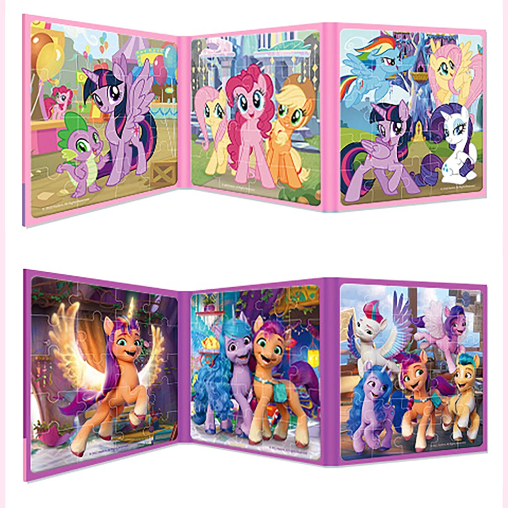 Kawaii My Little Pony Puzzle Cute Cartoon Anime Puzzle Books Baby Exercise Children's Hands-on Ability Kids Christmas Gifts