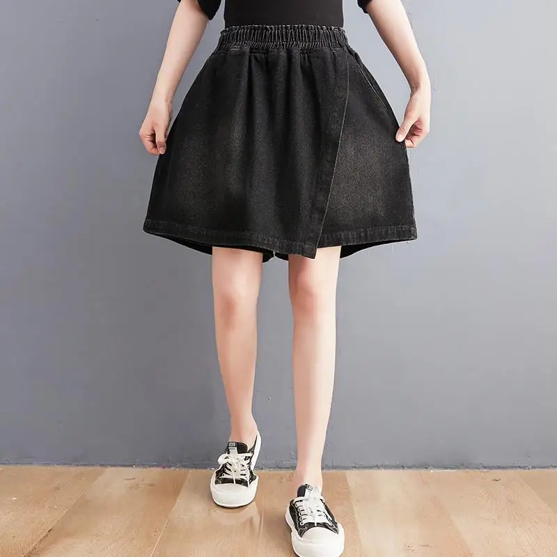 

Новые летние шорты с высокой талией, модные искусственные двойки, женские джинсовые джинсы, короткие повседневные уличные синие брюки CQ18