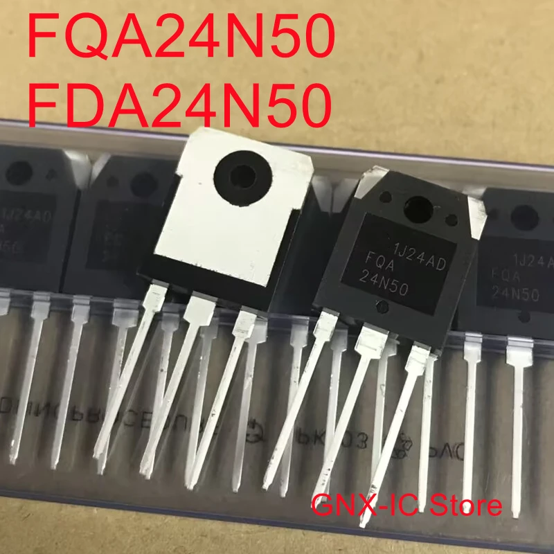 10PCS/Lot 100% Real Original New FQA24N50 24N50 FQA24N50F FDA24N50 FDA24N50F FHA24N50 TO-3P 24A 500V Power MOSFET Transistor