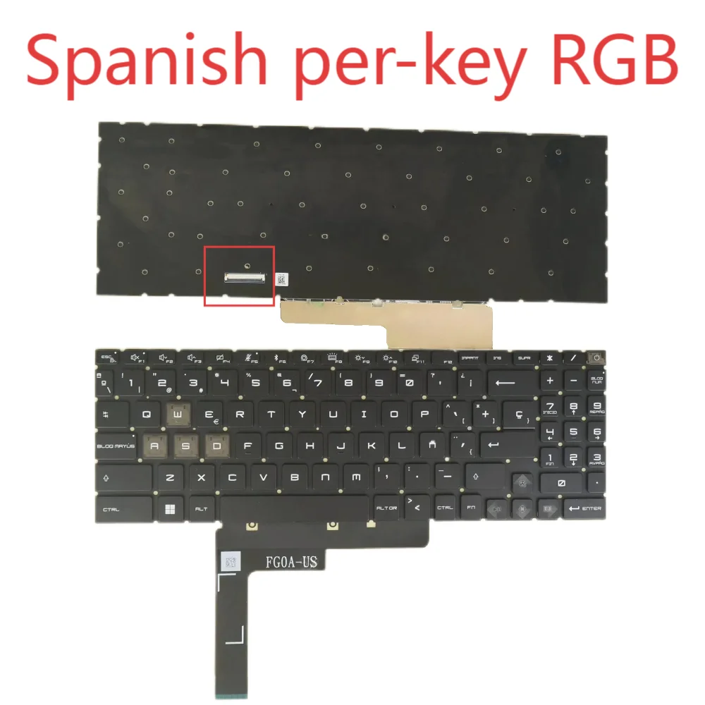GE78 Spanish per-key RGB keyboard For MSI Raider GE78 HX 14VIG 13VI 13VH 13VG 14V 14VIG 14VHG 14VG,Smart Touchpad 13V MS-17S2