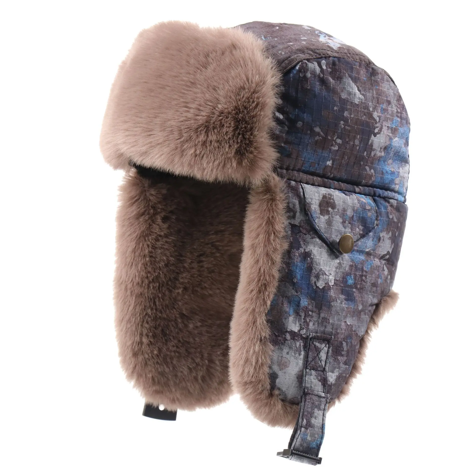 الدفء سميكة مبطنة بالصوف قبعات ليو فنغ للرجال في الهواء الطلق الروسية Ushanka قبعة رشاقته إيرفلاب قبعة يندبروف قبعات الثلوج #4