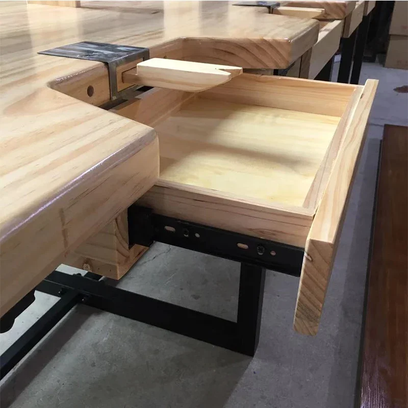 Solid wood jewelry processing metalworking table experience table operation table, silver jewelry processing gold