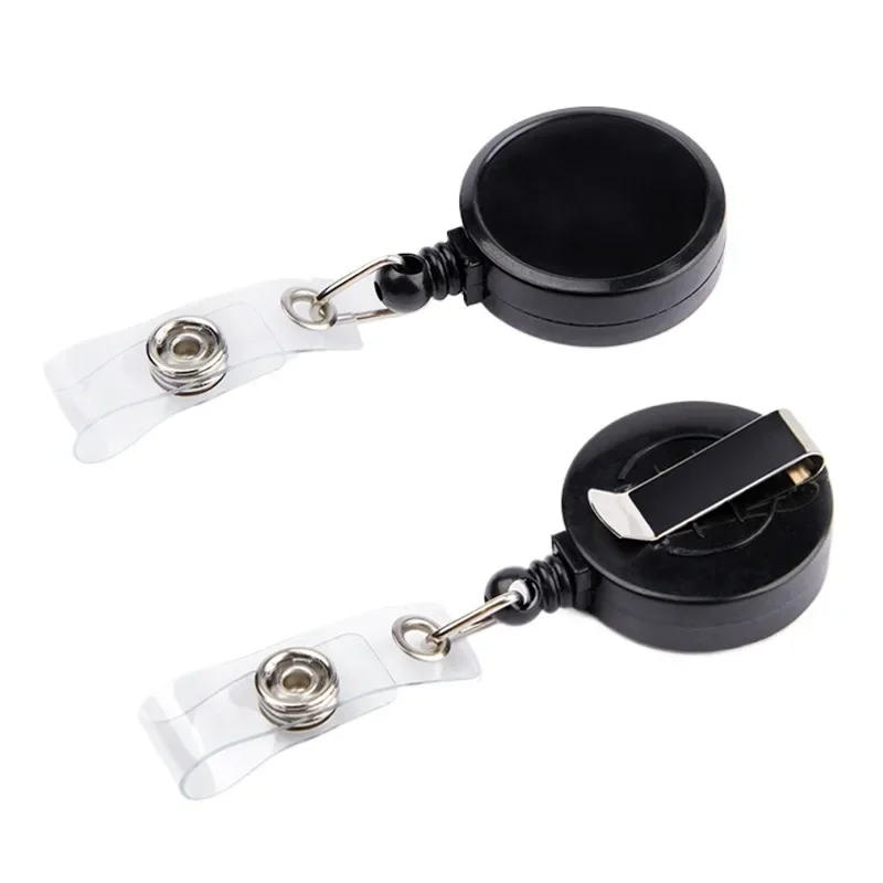 

1pc Black White Badge Reel Retractable Working Permit Clip Office Accessories Chest ID Tag Pass Work Card Clips Card Holder Reel