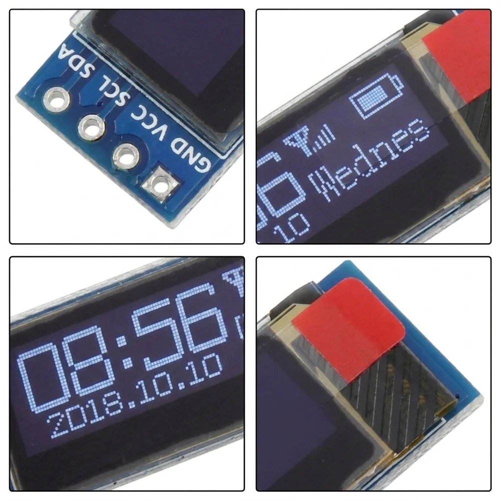 0.91 inch For OLED Display with I2C Interface 128x32 Resolution High Contrast Output Wide Viewing Angle Over 160 Degrees