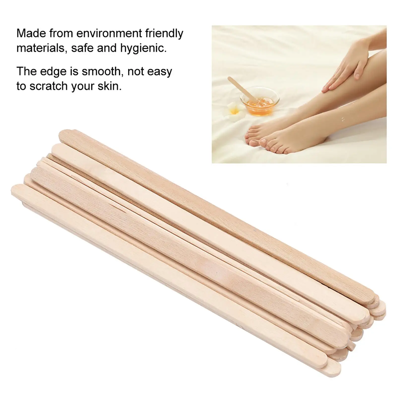 50/100pcs Wooden Waxing Stick Applicator Spatula Hair Removal Beauty Tool