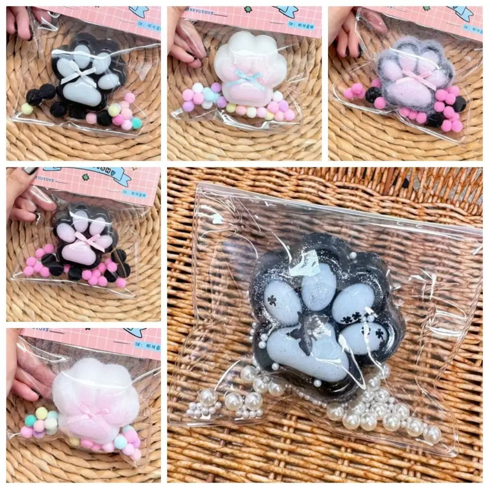 Lovely Cat Paw Cat Paw Slow Rebound Toy Bow Cartoon Squeeze Toy Creative Soft Slow Rising Sticky Toy Children