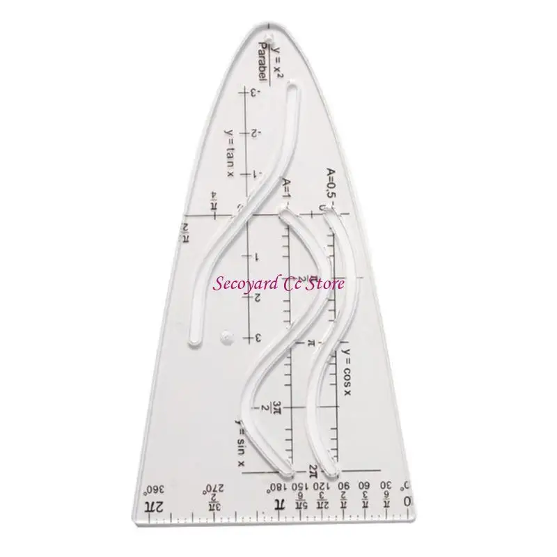 

N3UC Math Parabolic Stencil Cosine Ruler For Precise Function Graphing Mathematica
