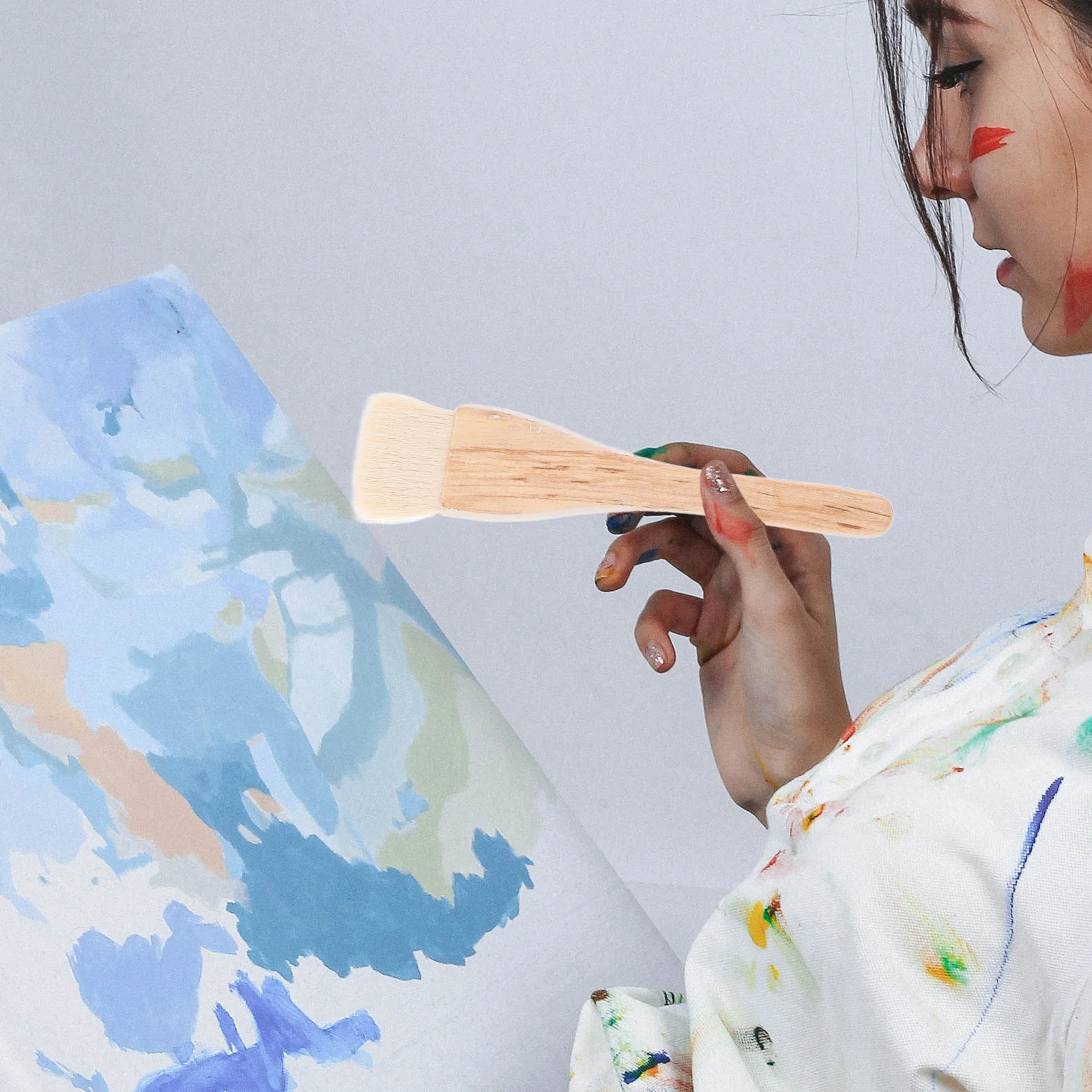 

5pcs Wood Handle Wool Paint Brush Set Fine Workmanship Lightweight Art Brush For Watercolor Painting Durable Reusable Drawing