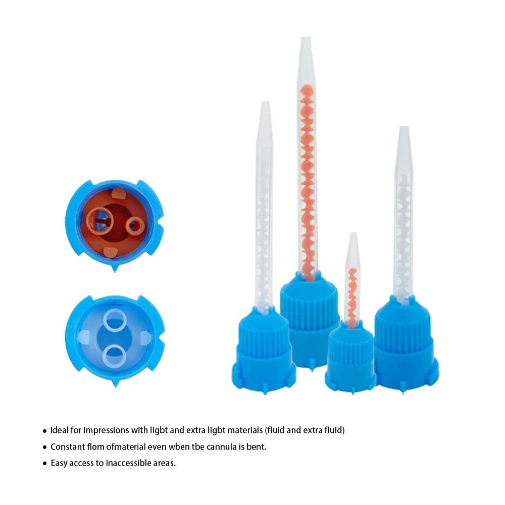 50/100Pcs Dental Mixing Tips Disposable Nozzles Head Impression Materials Silicone Rubber Conveying Head Mixing Tube Dentistry
