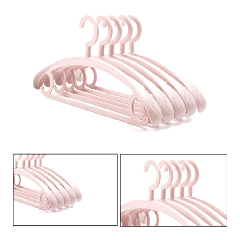 10 Piece Heavy Duty Plastic Hangers Wide Shoulder Non-Slip Thick Coat Hanger Pink