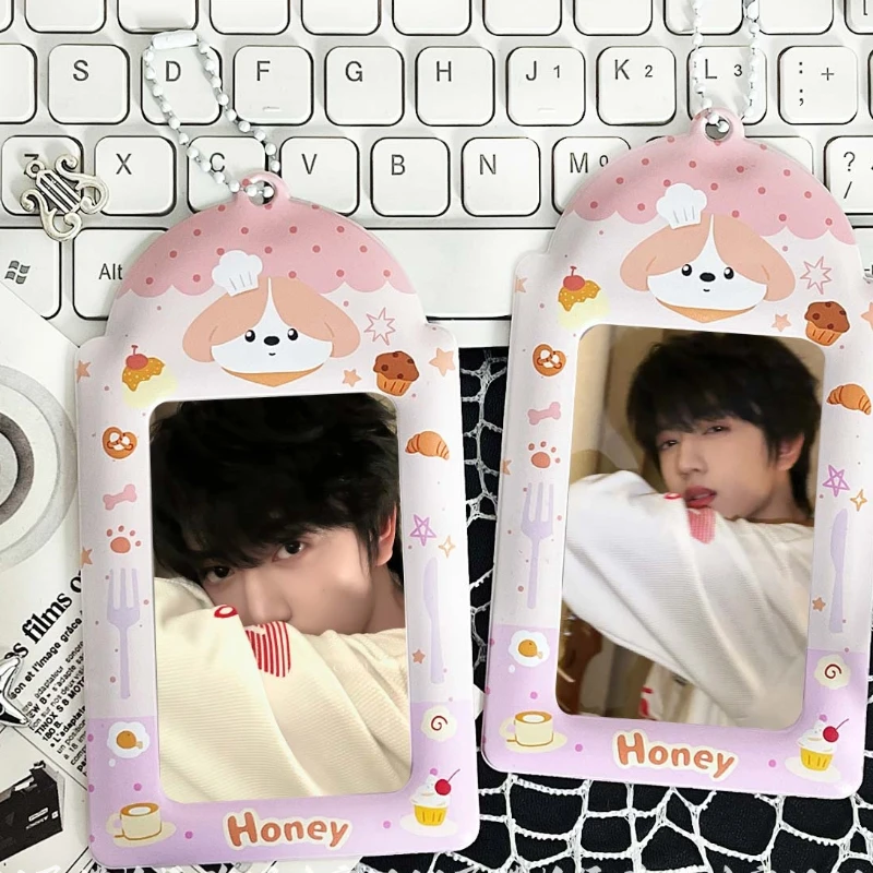 Cartoon Dog PVC Card Holder 3 Inch Fan Idol Photo Meal Card Campus Card Storage Display Pendant