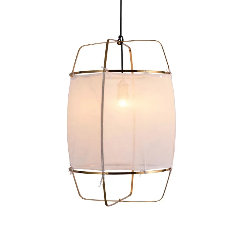 Denmark Linen Cloth Pendant Lights Ceiling Chandelier Hanging Lamp Decor Luminaria for Living Dining Room Staircase