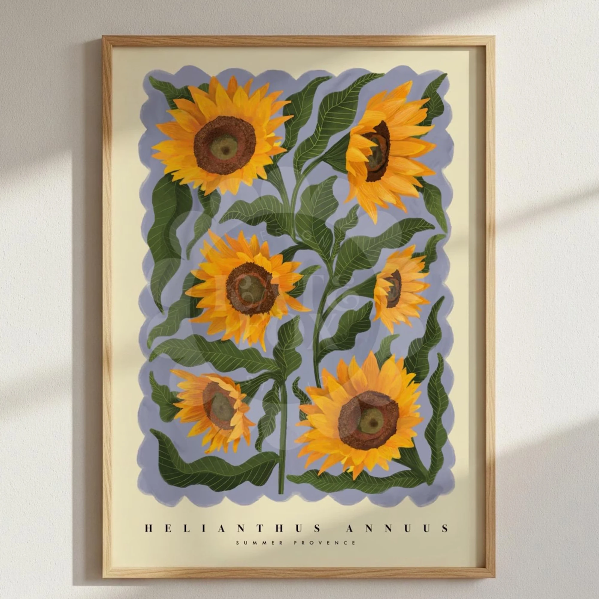 Photography Image - Modern Hand Drawn Sunflowers Wall Art