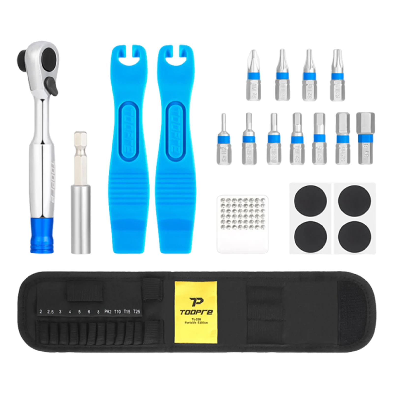

Portable Repair Tool Kit Multi-Functional Compact Repairing Toolkit Alloy Steel Ratchet Wrench Set for Cycling Essentials