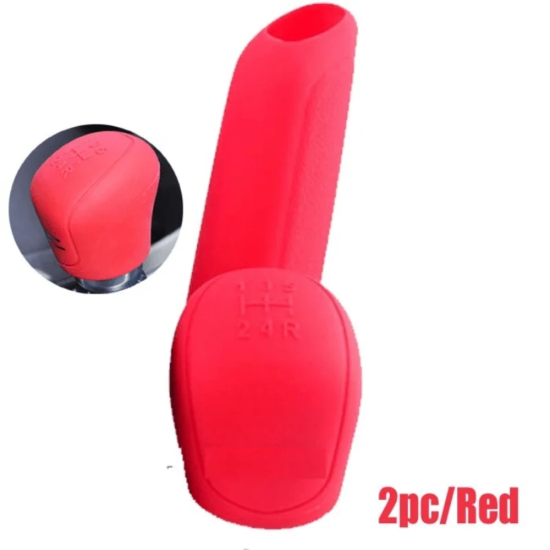 2Pc/Set CarAuto Manual Silicone Shift Gear Head Knob Cover Handbrake Hand Brake Covers Sleeve Case Skin Protector Car Styling