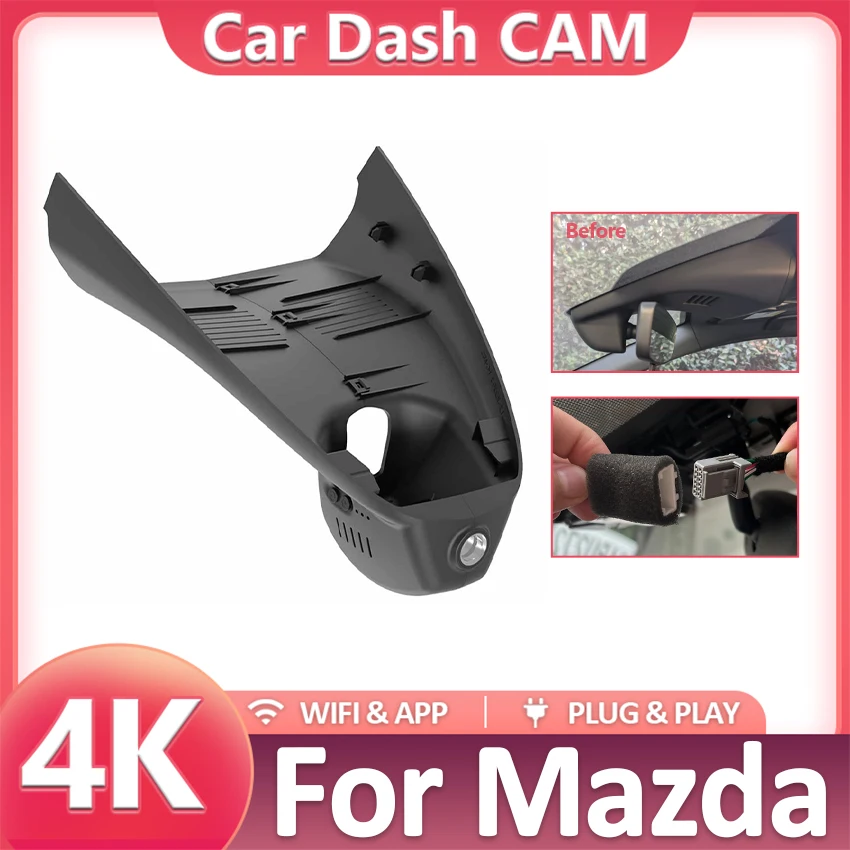 Plug and Play Dash Cam 4K Have a sunroof for Mazda 3 Axela 2019-2023,OEM-Style Car Camera with Loop Recording,Dashcam for Mazda3