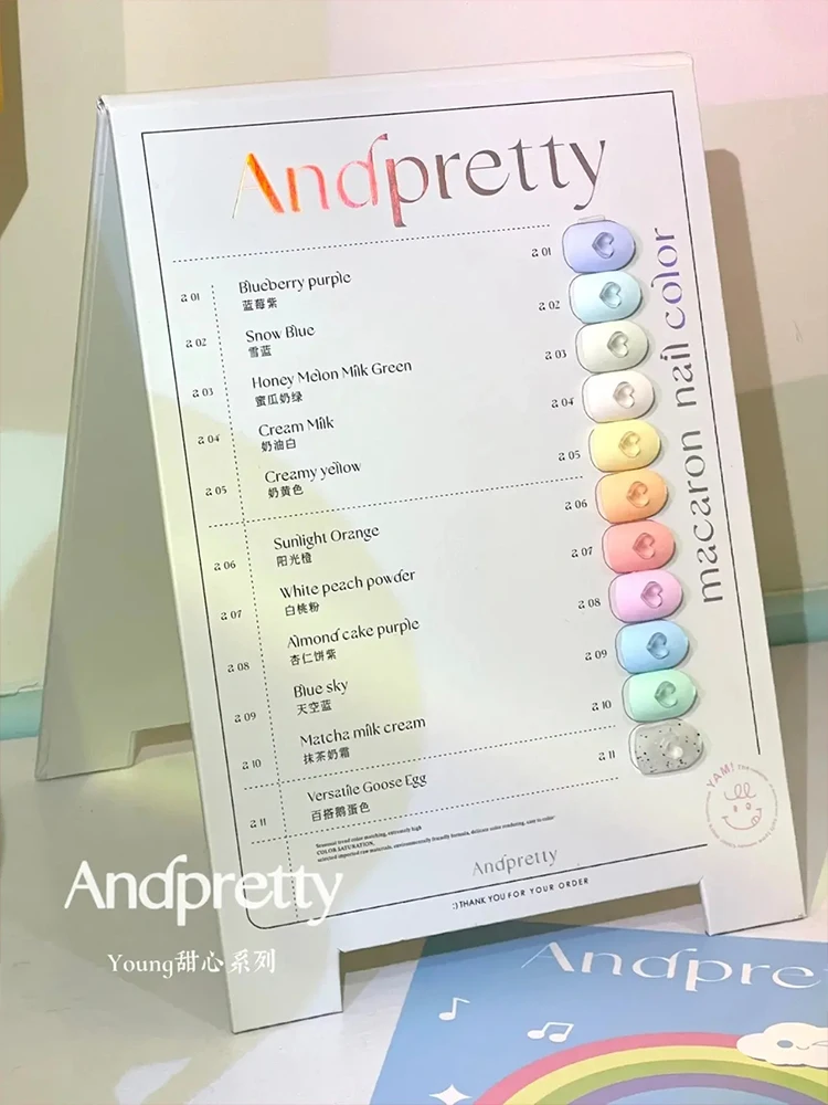 Andpretty 11 Colors New model 2024 Mismatched Macaron color Nail gel set Nail salon Nail art kit Non-toxic Uv gel