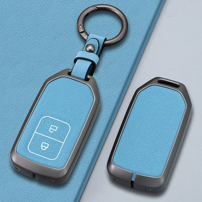 

2-button New Alloy Leather Car Key Bag Suitable For Honda CRV CR-V Fit Civic Accord HR-V HRV City Odyssey XR-V Key Chain Case