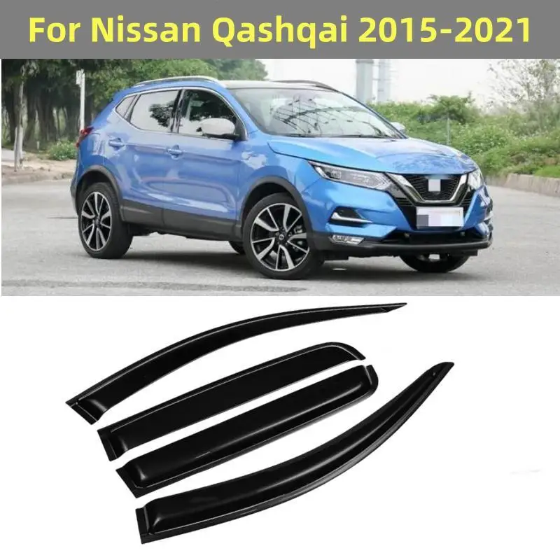 

For Nissan Qashqai 2016 2017 2018 2019 2020 2021 Window Visor Sun Rain Deflector Guard Awnings Shelter Trim Exterior Accessories