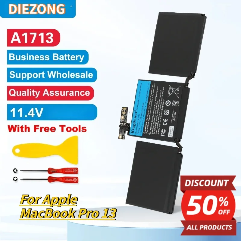 In Stock KingSener A1713 For Apple MacBook Pro 13A1708 2016 2017 EMC 2978 3164 020-00946 MLL42LL Batteria AKKU 4700mAh