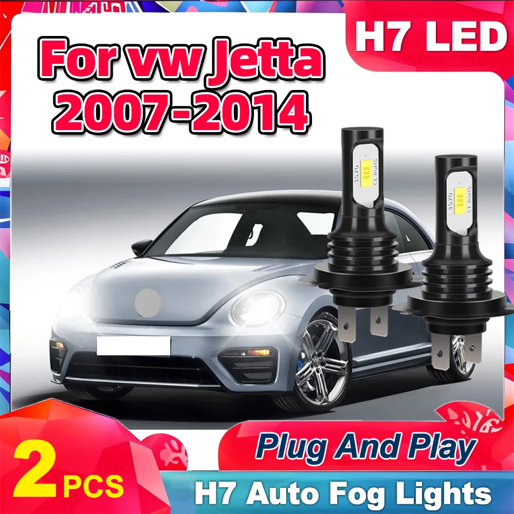 

2PCS H7 Auto Fog Lights Plug And Play 20000LM 90W High Power Fog Lamps 6000K White For vw Jetta 2007-2014 2008 2009 2010 2011