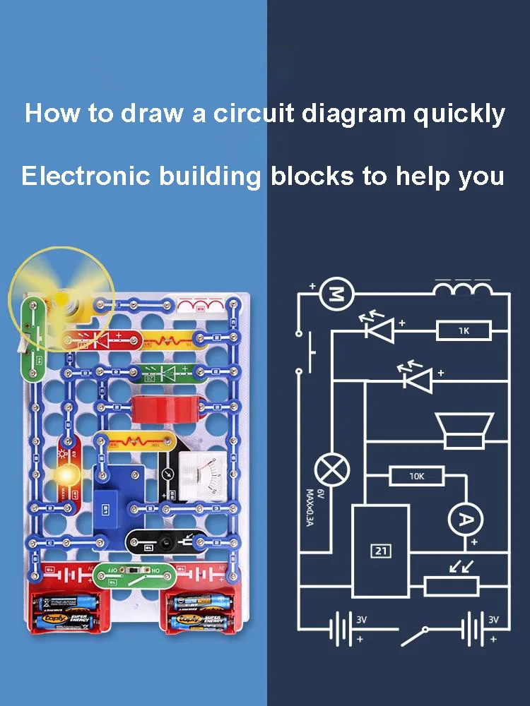 Kit de Ciencia de circuito para niños, bloques electrónicos ensamblados, experimentos de física, educación para estudiantes, regalo para niños