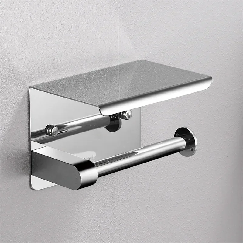 

Bathroom Accessories Stainless Steel Tissue Holder Toilet Paper Roll Holder Toilet Punching Free Storage Rack