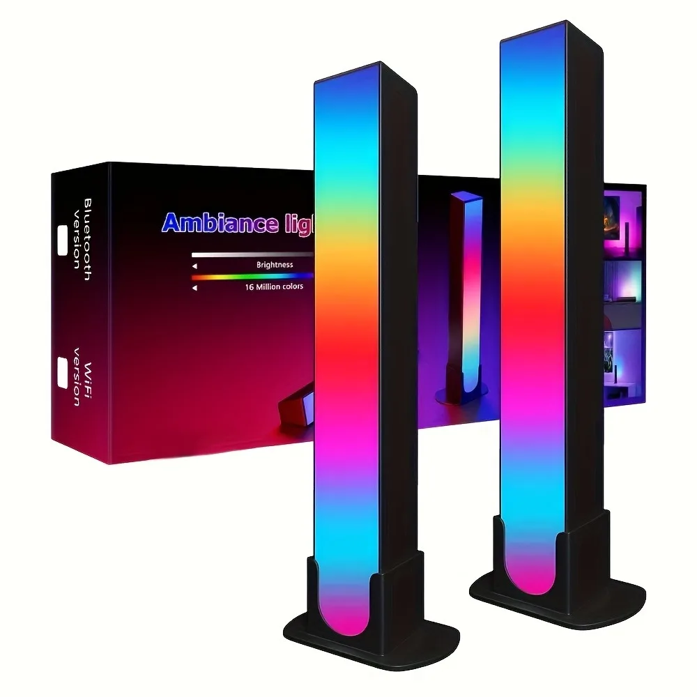 1 زوج RGB إيقاع الضوء، 180 °   قضبان الإضاءة الذكية، أضواء LED للألعاب، 16 مليون تعديل الألوان DIY، جهاز التحكم عن بعد، ضوء لاقط USB
