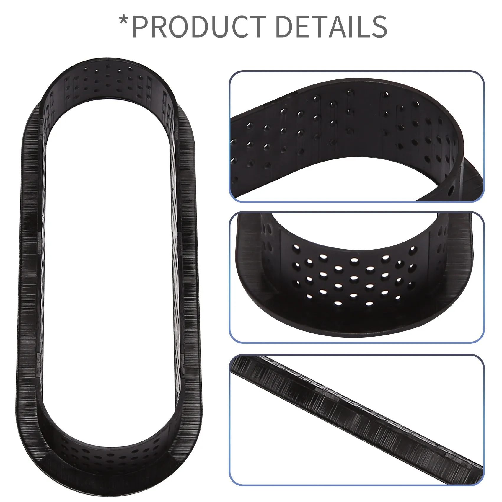 A24I 6Pcs Oval Tart Rings Heat- Perforated Cake Mousse Ring Non Stick Bakeware Tart Mini Cake Mold Cake Rings