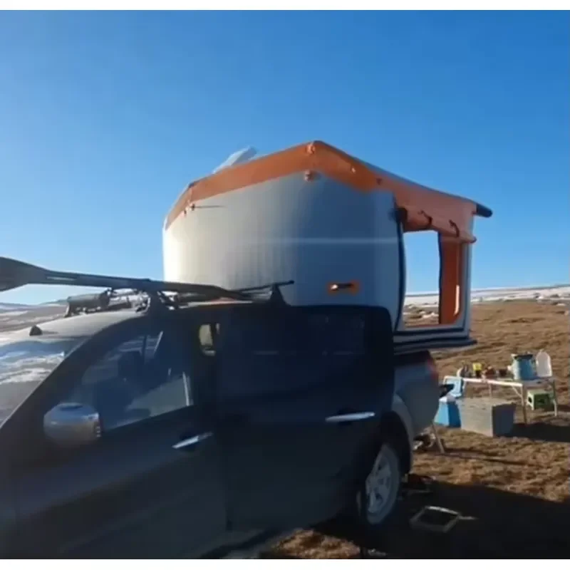 Custom Outdoor Portable Four-Season Waterproof PVC Truck Camper RV Canopy Inflatable UV-Resistant Folding Expedition
