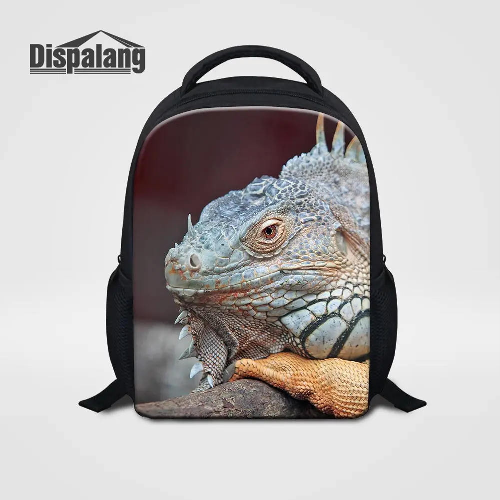 12 Inch Children Small School Bag For Kindergarten Animal Lizard Printing Schoolbag Mini Bookbag For Boys Kids Travel Backpack