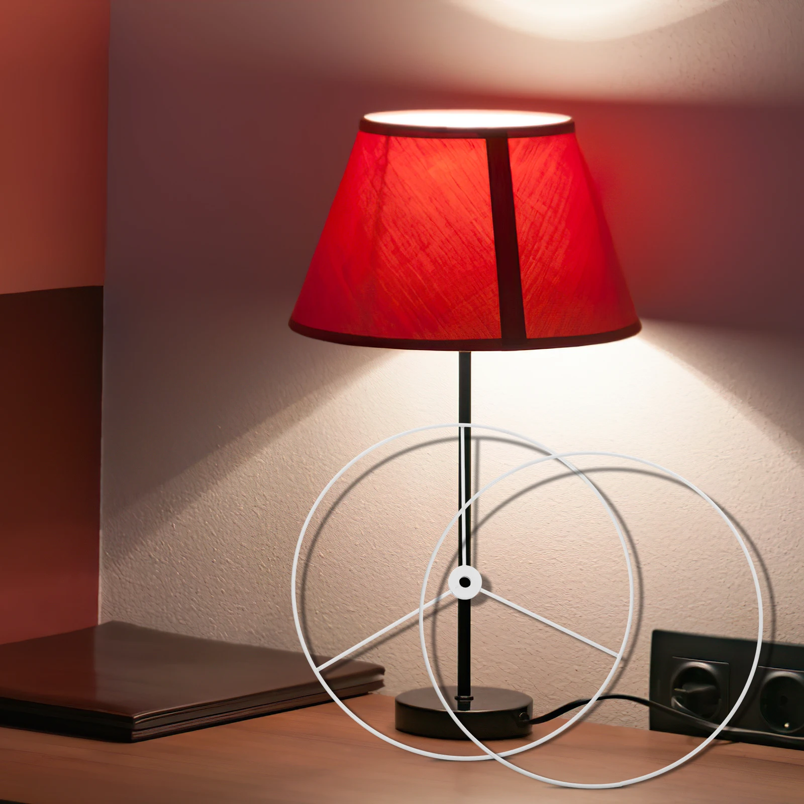 Abat-jour universel en fer rond bricolage support de plafonnier cadre de lampe en métal pour pendentif lustre abat-jour support lumière