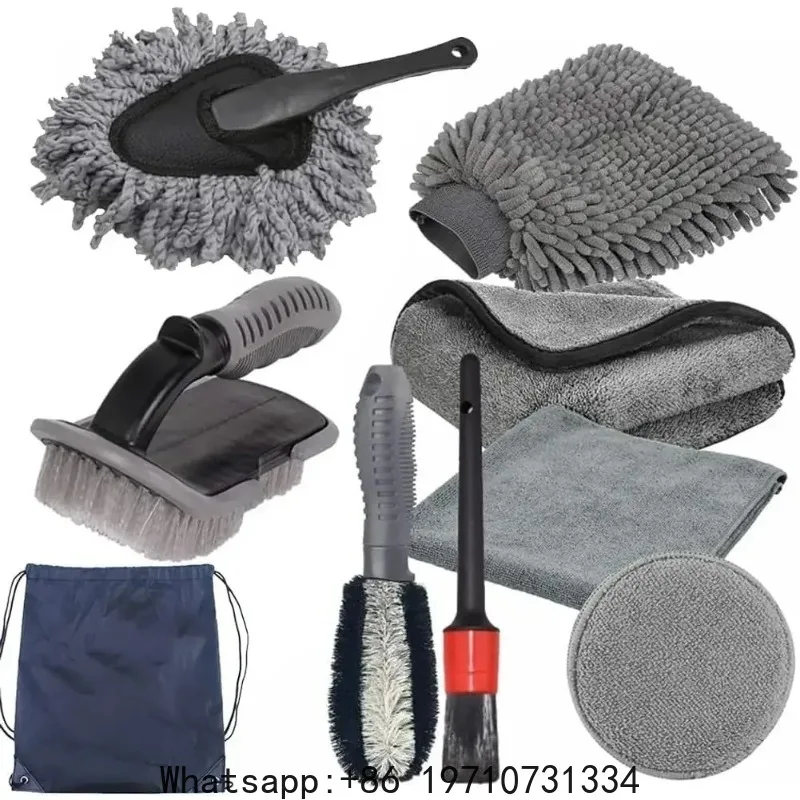 10 Pcs Car Wash Cleaning Kit, Automotive Detail Brushes Rim Cleaner,Car Detailing Brush Kit for Car Interior & Exterior