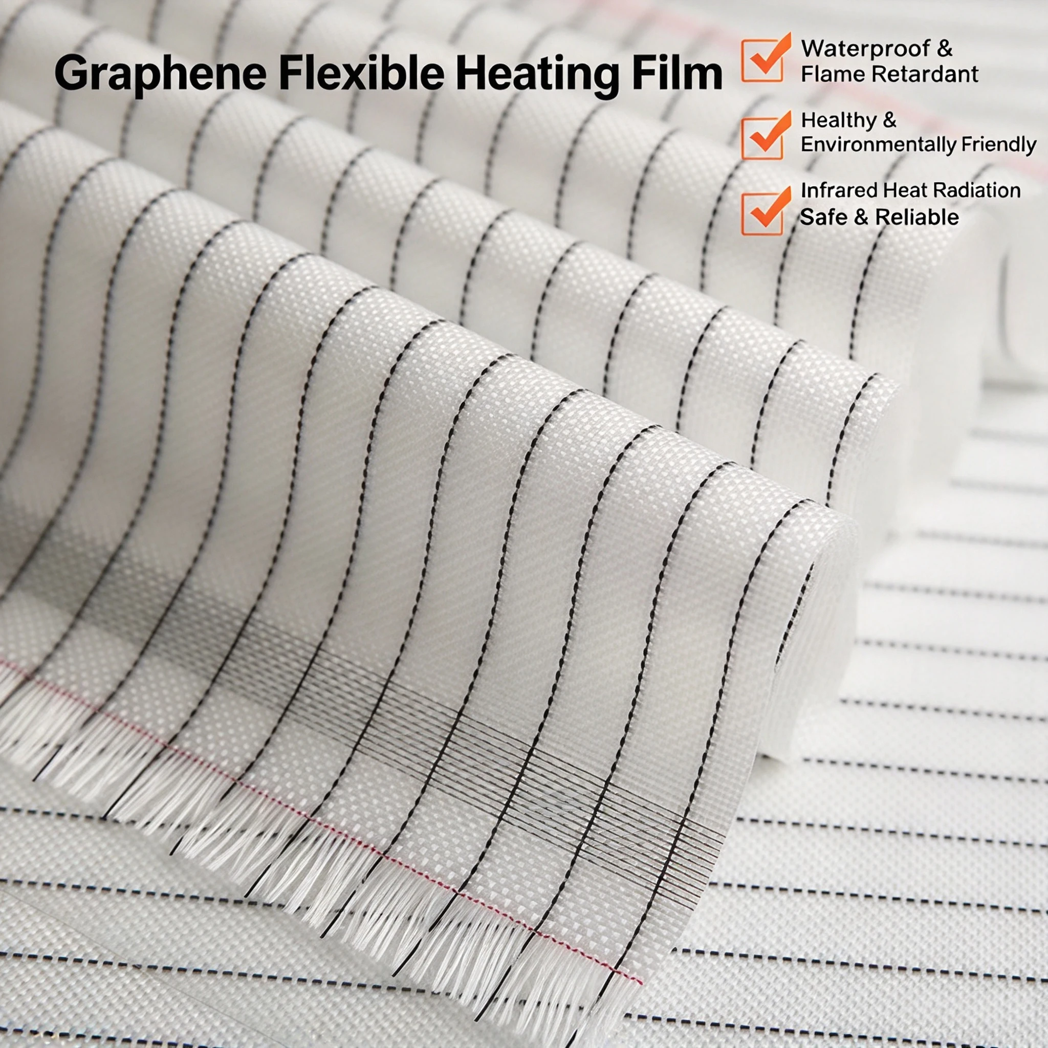Flexible Graphene Carbon Crystal Heating Film Far Infrared Underfloor Mattress Home Winter Warm DIY Film Only No Wires/Switch