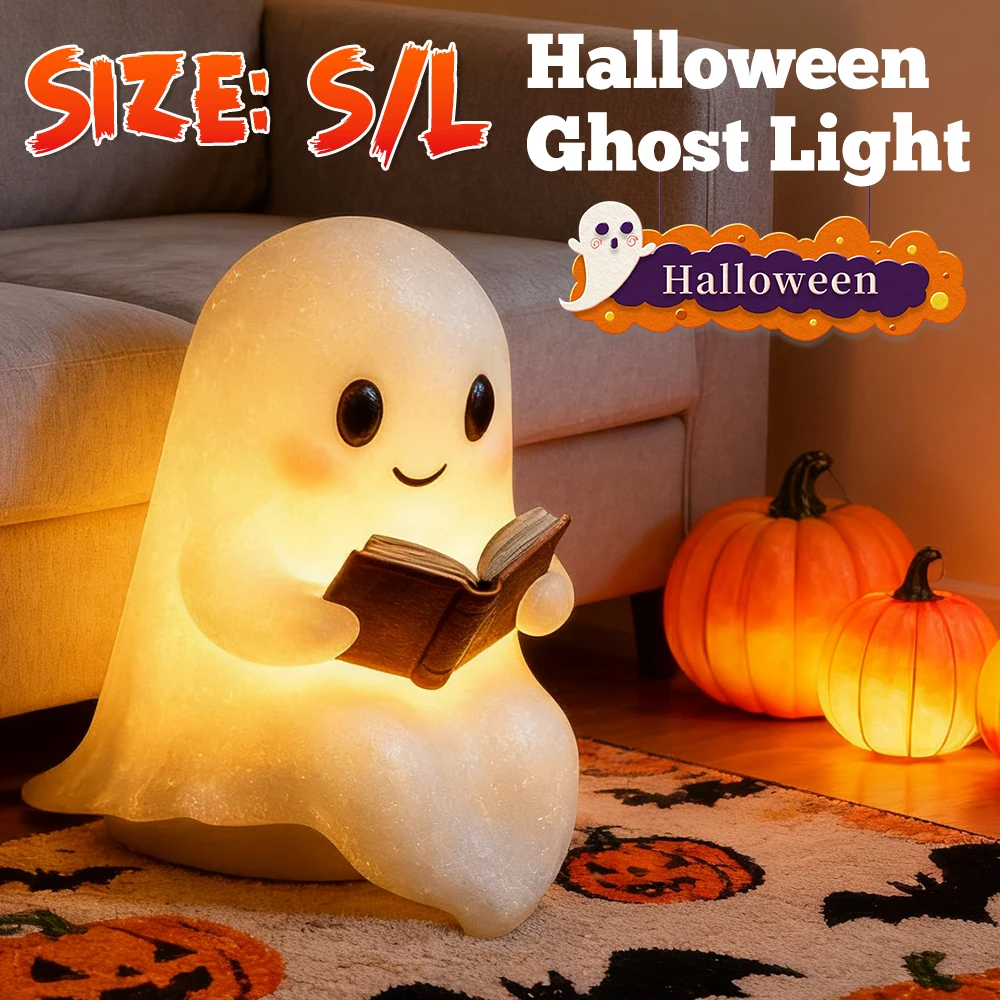 

1/2 шт., милый призрачный ночник для чтения, мягкая светодиодная прикроватная лампа, креативная лампа для Хэллоуина, декоративный светильник для чтения в детской спальне