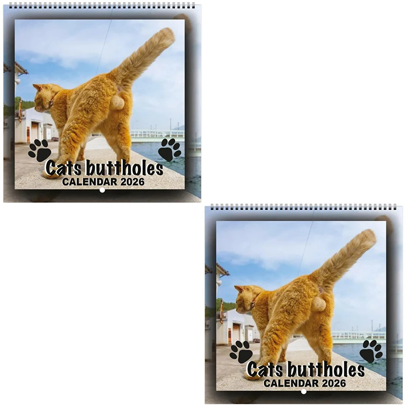 

Cat Butthole Calendar 2026 - 12 months of LOL-worthy Feline Moments Whimsical and Funny Cat Pictures Funny Gift for Christmas