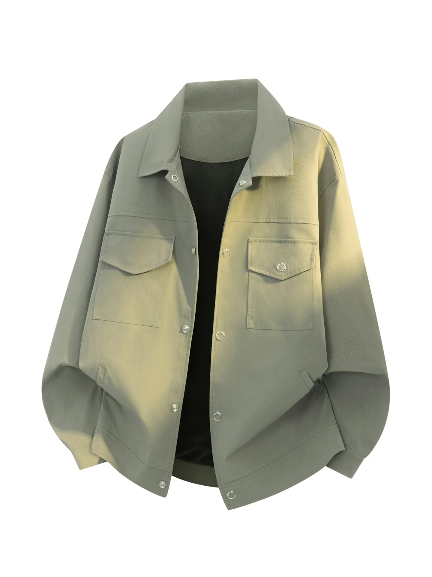 فضفاضة تناسب الرجال عارضة Jaet ربيع الخريف Faionable زر حتى طوق عمال Sle البوليستر النايلون ألياف Cosite #2