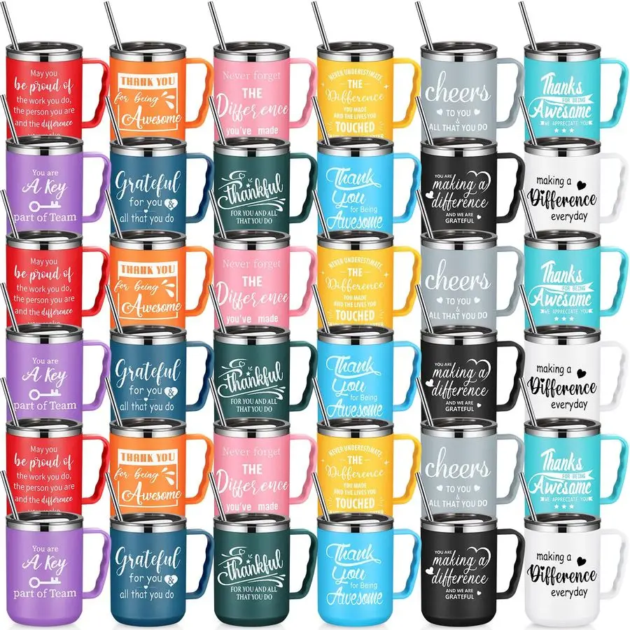 

36 Pcs Employee Appreciation Coffee Mug Gift Bulk Christmas Thank You 17oz Drinking Cup Stainless Steel Insulated Travel Tumbler