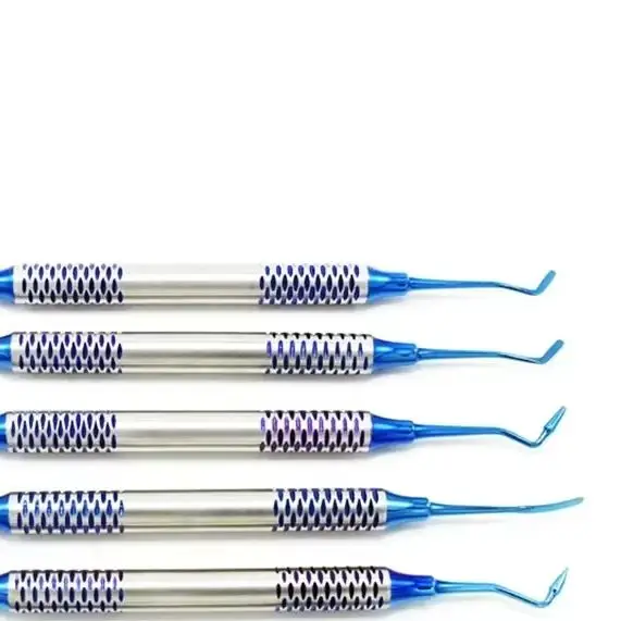 

6Pcs Dental Composite Resin Filling Spatula Titanium plated Head Resin Filler Set thick handle Restoration set Dental Instrument