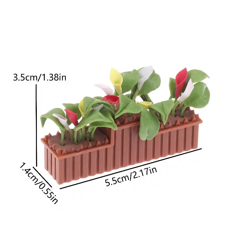 Lifelike Calla Lily 1 12 Dollhouse Flower Bonsai Miniature Potted Plant Model for Home Room OrnamentHot