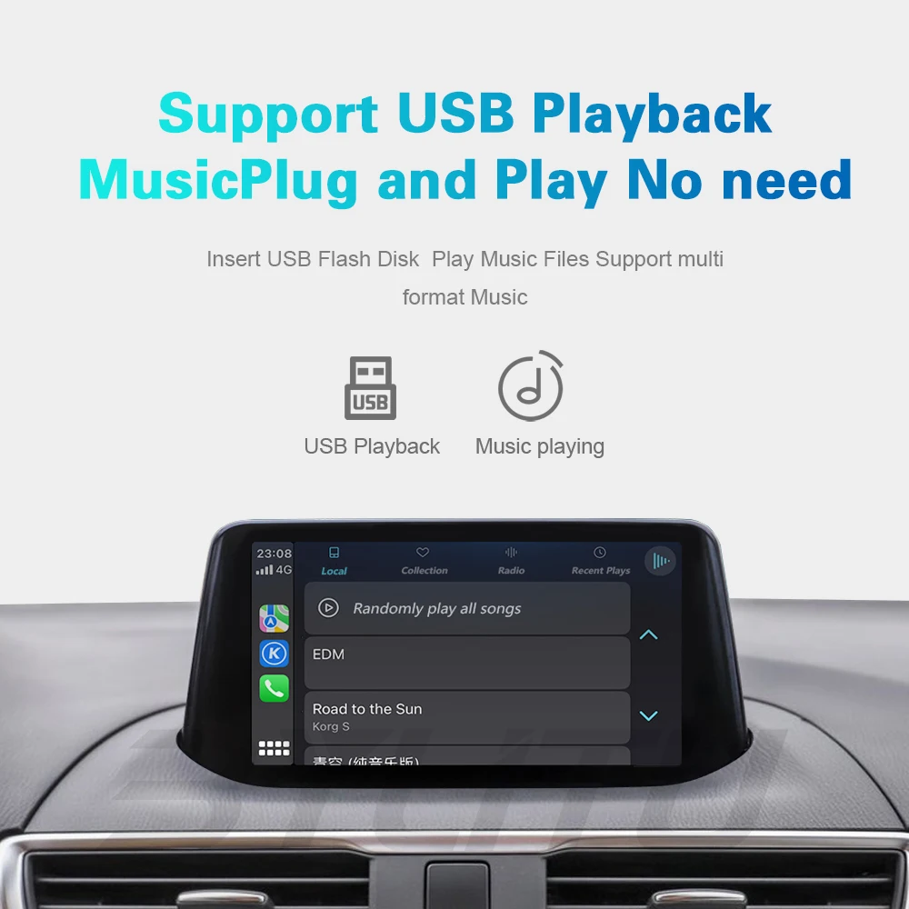 PD25W Fast Charge Type-c Interface Wired CarPlay Android Car Adapter UBS Hub OEM Suitable For Modification Mazda 2 3 6 CX30 CX5