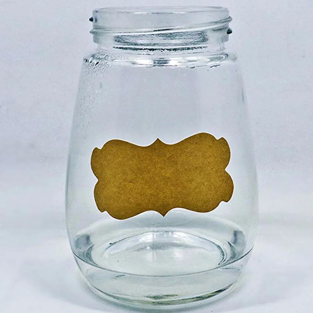 

300Pcs Kraft Paper Adhesive Sealing Stickers Writable Gift Tag Stickers Packing Labels for Bottles Mason Jars Containers