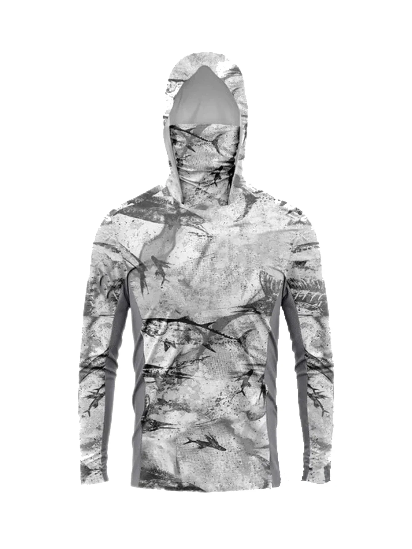 Men Long Sleeve Fishing Hoodie Mask Anti-UV Sun Protection Clothes Fish Shirt Hunting Fish Jersey UPF 50+ view 5
