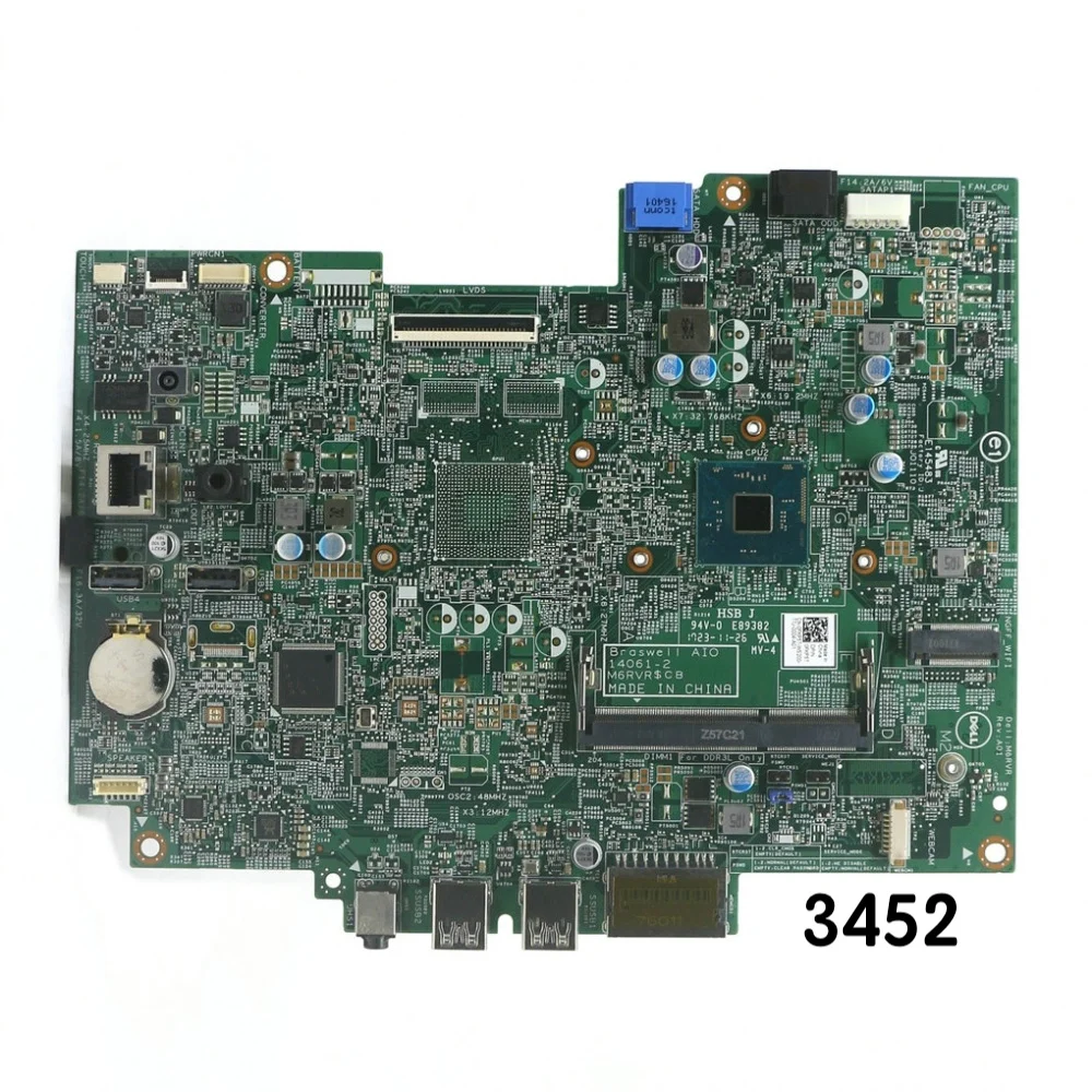 

For DELL 3452 All-In-One Motherboard M6RVR 0M6RVR CN-0M6RVR 14061-2 14061-1 Mainboard 100% Tested OK Fully Work Free Shipping