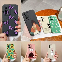 Phone Case For Xiaomi 11T Pro 11TPro Back Cover Sunflower Butterfly Matte Screen Protector Liquid Silicone For Xiaomi 11 T Funda
