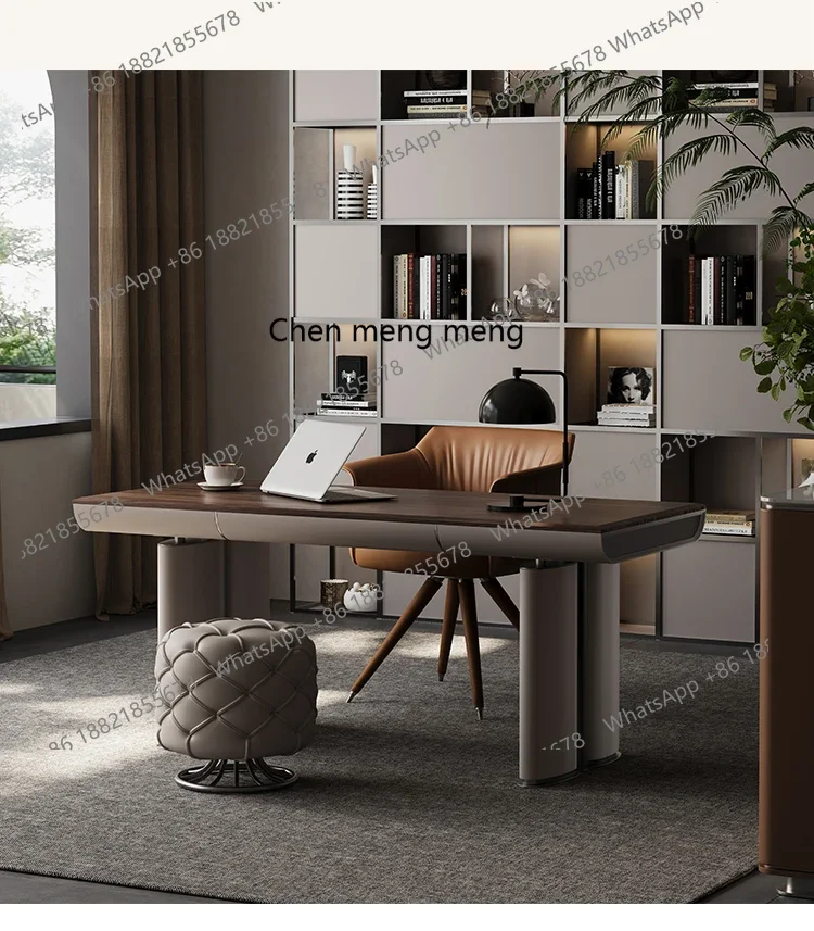 

Письменный стол X188 в итальянском минималистичном стиле из массива дерева, дизайнерский оригинальный компьютерный стол для большой квартиры, мебель для кабинета