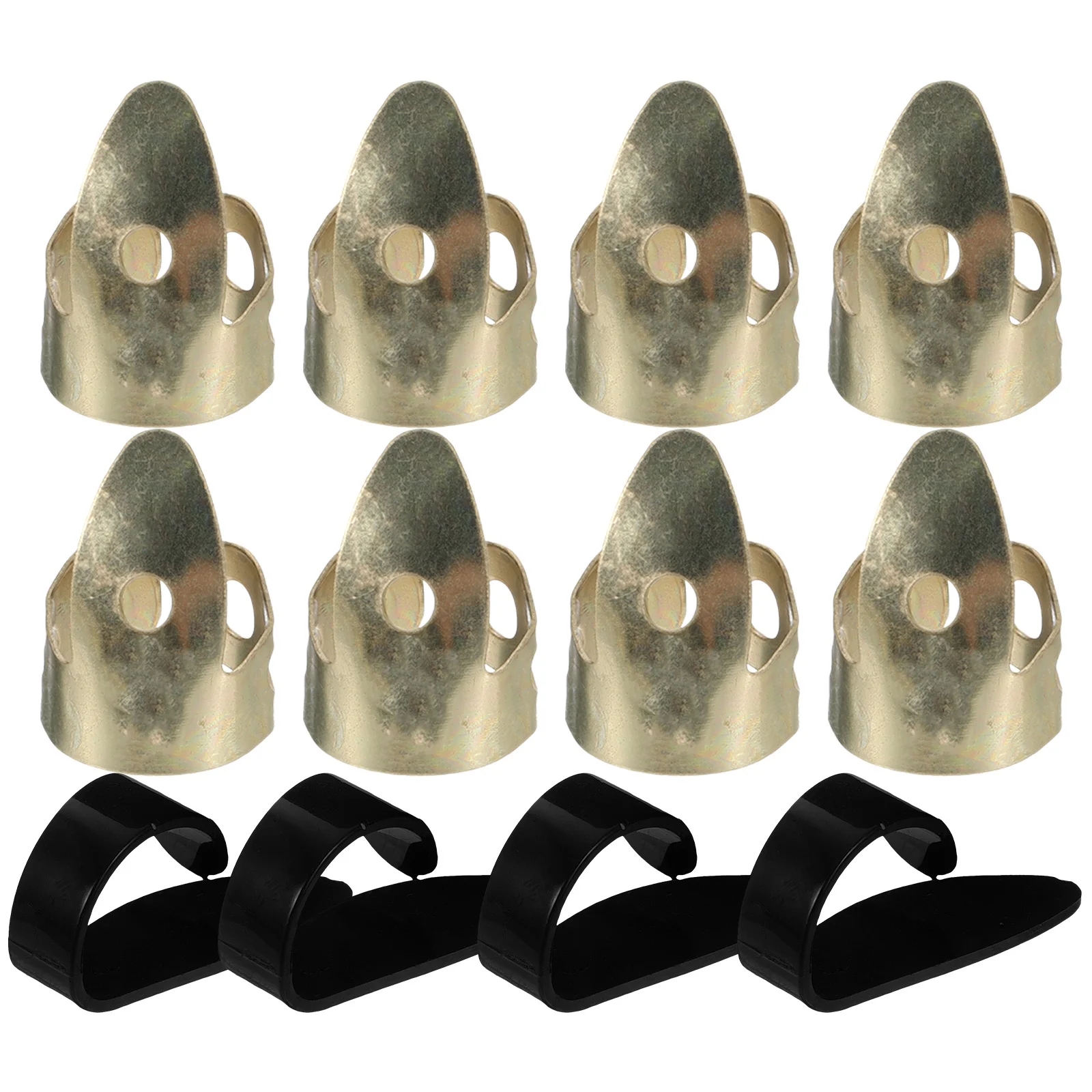

12pcs Guitar Finger Metal Thumb Picks For Acoustic Electric Guitar Reusable Durable Lightweight Finger Protection Picks Variety